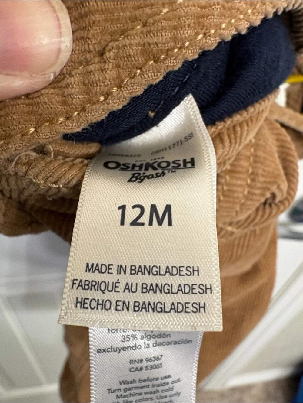 OshKosh B'gosh Tan Brown Corduroy Kids Overalls‎